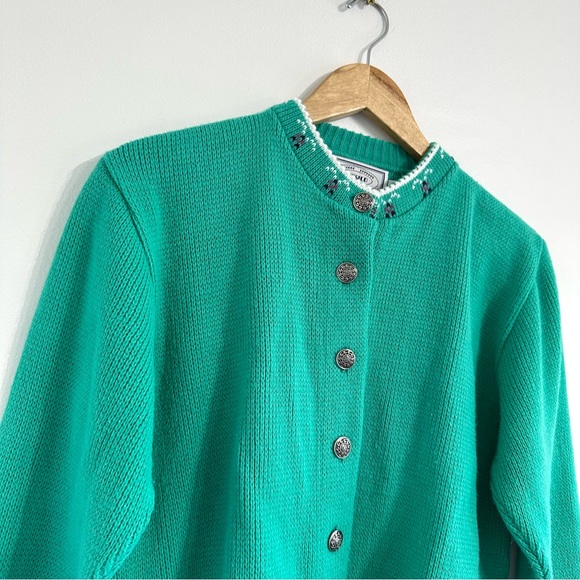 Vintage Jersild Green Cardigan knit sweater button front Scandinavian design - Picture 3 of 8